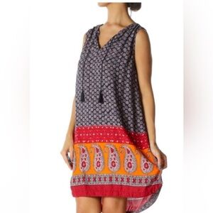 BeachLunchLounge Print Shift Dress - Orange & Red